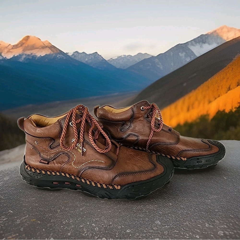 New Tanner Men's‎ 14 Brown Soft Leather Handcrafted Ankle Hiking Outdoor Boots
